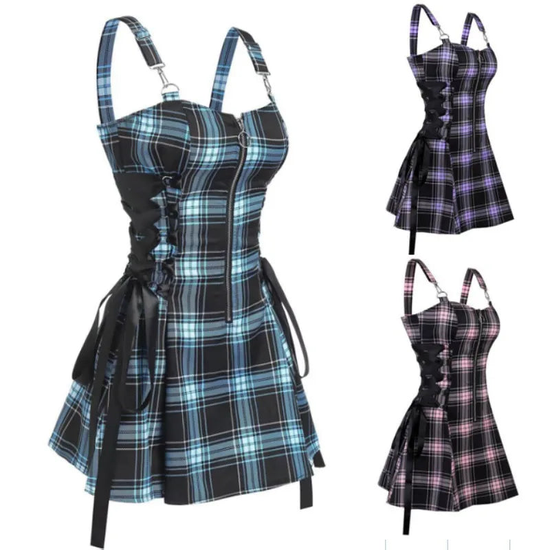 Vestido Dark Gothic: Harajuku Y2K