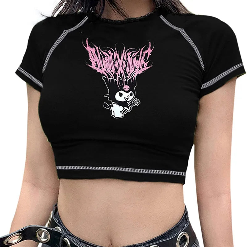 Crop Top: Kuromi Death Metal