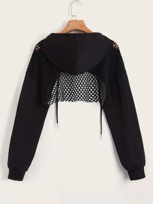 Sudadera crop con capucha