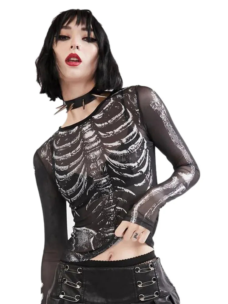 Camiseta Esqueleto Punk