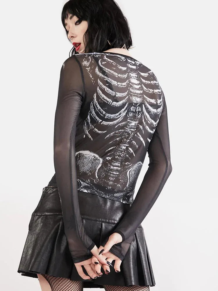 Camiseta Esqueleto Punk
