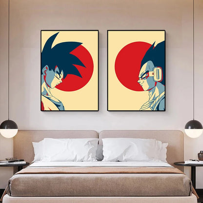 Dragon Ball: Vintage Canvas Poster [Goku/Vegeta] 50x75