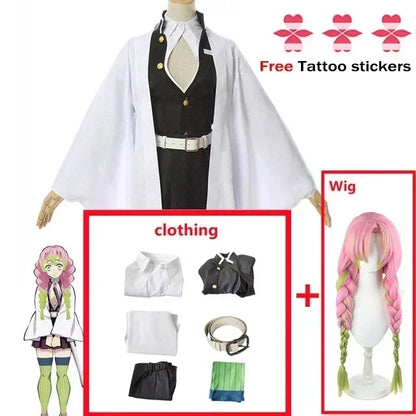 Kimetsu no Yaiba: Cosplay Mitsuri Kanroji [Uniforme, peluca y accesorios]