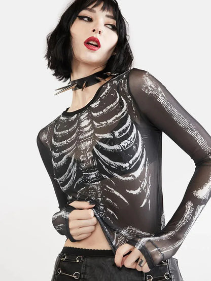 Camiseta Esqueleto Punk