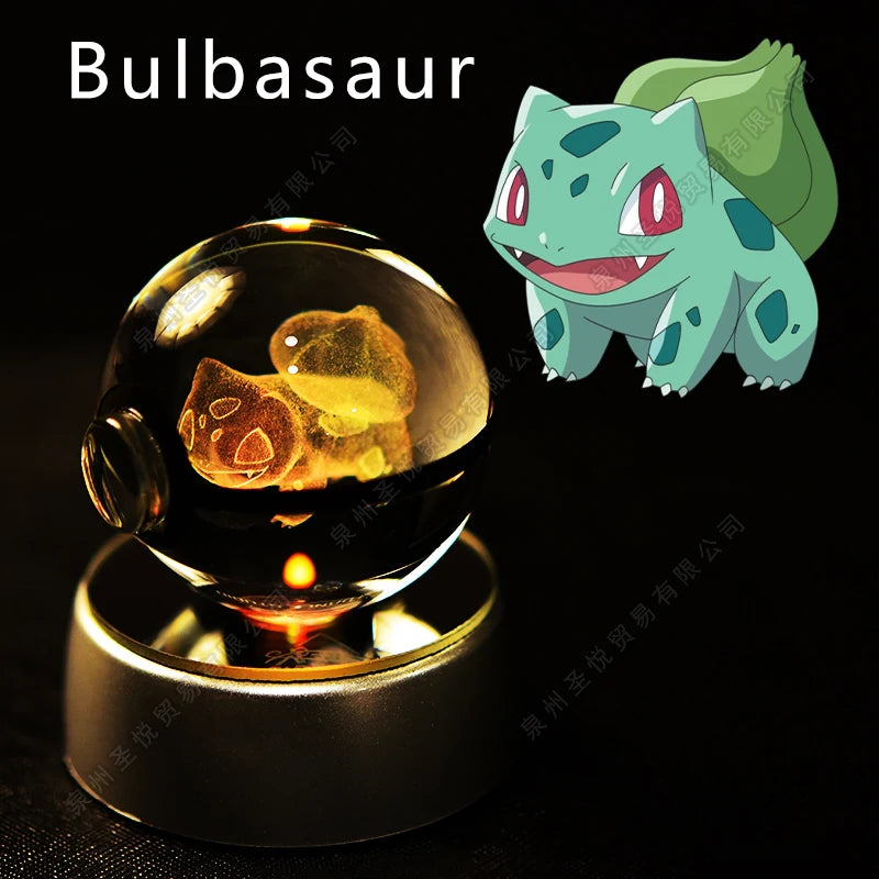 Pokémon: Pokébol de cristal con pokémons dentro