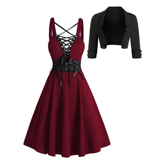 Outfit: Vestido estilo Kuromi + Chaqueta