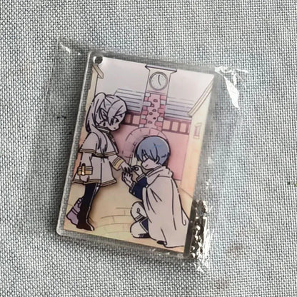 Frieren: Acrílico Frieren x Himmel con agujero para keychain