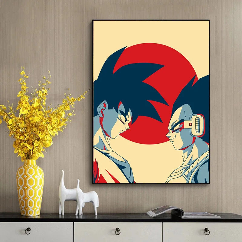 Dragon Ball: Vintage Canvas Poster [Goku/Vegeta] 50x75
