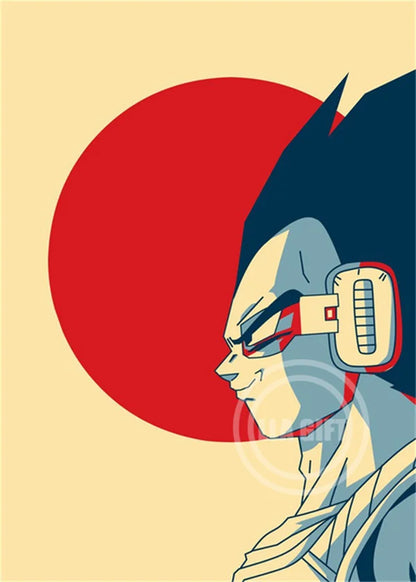 Dragon Ball: Vintage Canvas Poster [Goku/Vegeta] 50x75