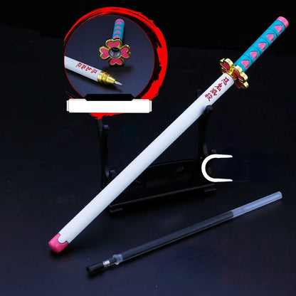 Kimetsu no Yaiba: Bolígrafos katana con soporte y vaina