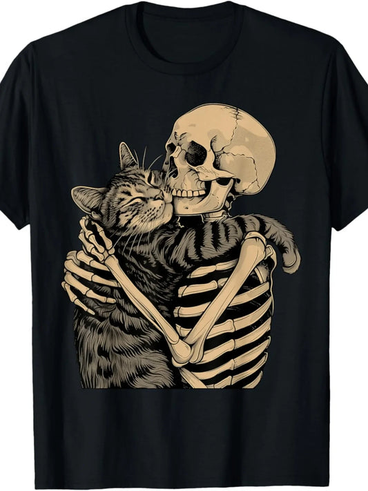 Camiseta: Skeleton Hugging Cat