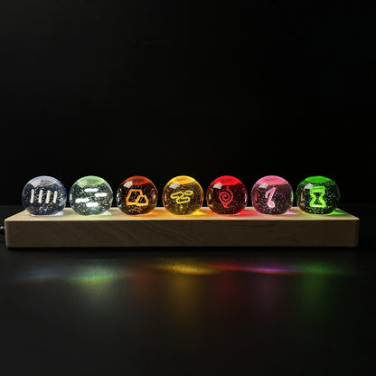 Genshin Impact: Set Bolas de Cristal LED 3D 7 Elementos